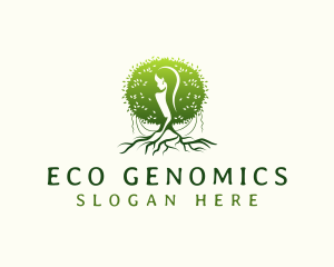 Eco Feminine Tree  logo design