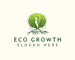 Eco Feminine Tree  logo design