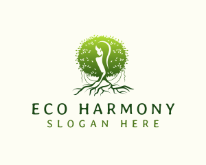 Eco Feminine Tree  logo design