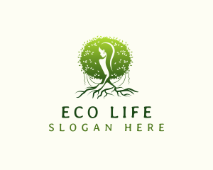 Eco Feminine Tree  logo design