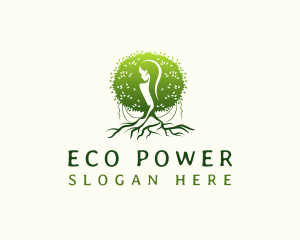 Eco Feminine Tree  logo design