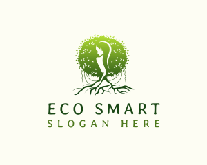 Eco Feminine Tree  logo design