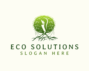 Eco Feminine Tree  logo design