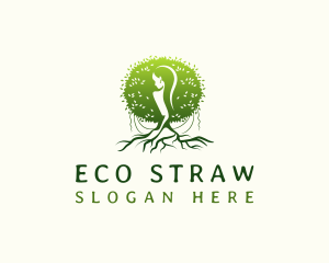 Eco Feminine Tree  logo design