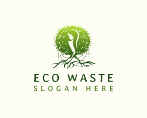 Eco Feminine Tree  logo design