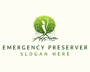 Eco Feminine Tree  logo design