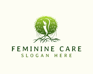 Eco Feminine Tree  logo design