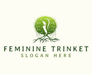 Eco Feminine Tree  logo design