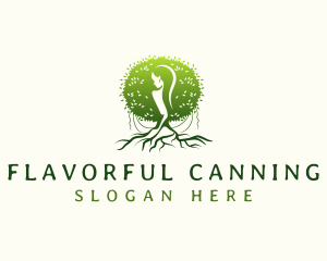 Eco Feminine Tree  logo design