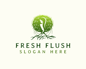 Eco Feminine Tree  logo design