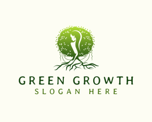 Eco Feminine Tree  logo design