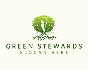 Eco Feminine Tree  logo design