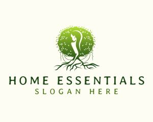 Eco Feminine Tree  logo design