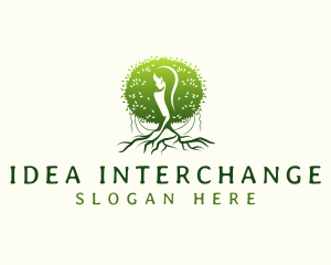 Eco Feminine Tree  logo design