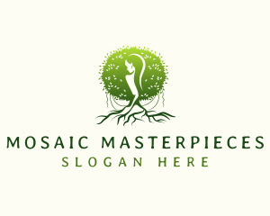 Eco Feminine Tree  logo design