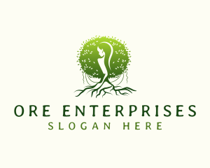 Eco Feminine Tree  logo design