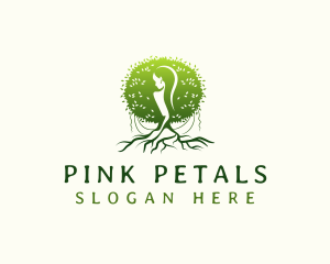 Eco Feminine Tree  logo design