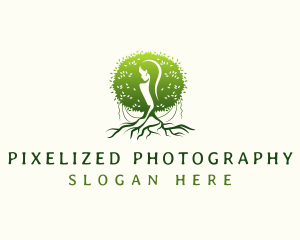 Eco Feminine Tree  logo design