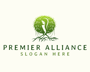 Eco Feminine Tree  logo design