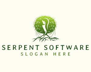 Eco Feminine Tree  logo design