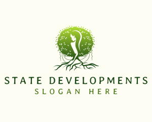 Eco Feminine Tree  logo design