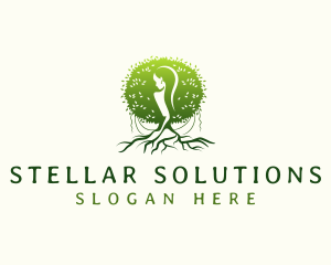 Eco Feminine Tree  logo design