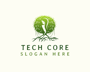 Eco Feminine Tree  logo design