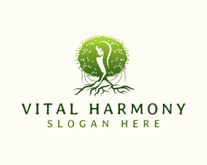 Eco Feminine Tree  logo design