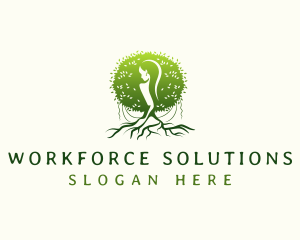 Eco Feminine Tree  logo design