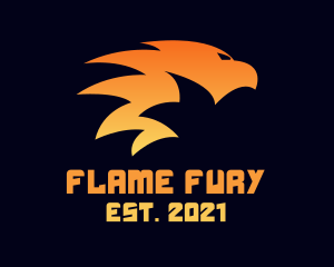 Flaming Tribal Bird logo design