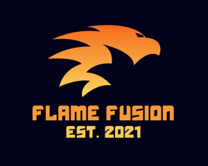 Flaming Tribal Bird logo design