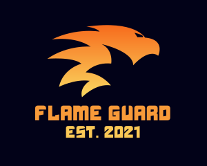 Flaming Tribal Bird logo design