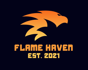 Flaming Tribal Bird logo design