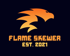 Flaming Tribal Bird logo design