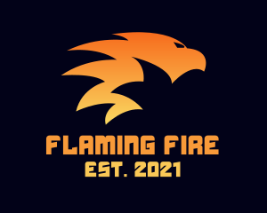 Flaming Tribal Bird logo design