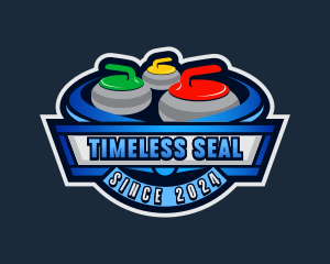 Curling Sport Emblem logo