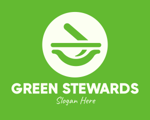 Green Mortar & Pestle logo design