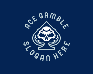 Casino Poker Skull logo design