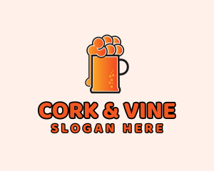 Minimalist Orange Beer logo design