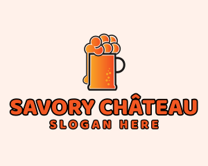 Minimalist Orange Beer logo design