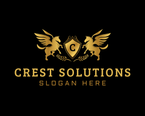 Premium Pegasus Crest logo design