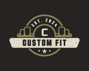 Barbell Fitness Gym Training logo design