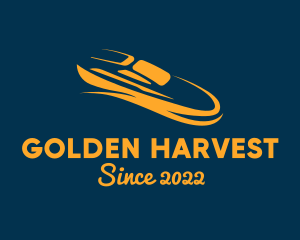 Golden Yacht Sail Boat  logo design