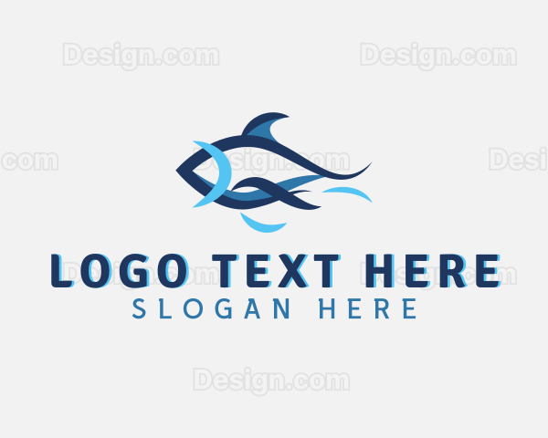 Aquatic Fish Aquarium Logo