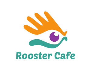 Hand Rooster Eye logo