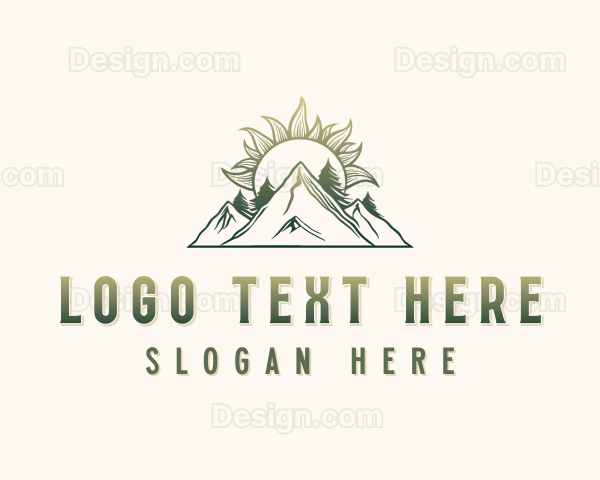 Mountain Trees Sun Logo