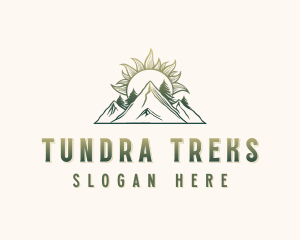 Mountain Trees Sun logo design