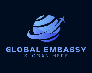 Global Airplane Flight logo design