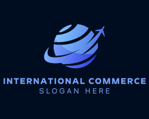 Global Airplane Flight logo design