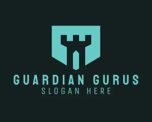 Geometric Turret Badge logo design